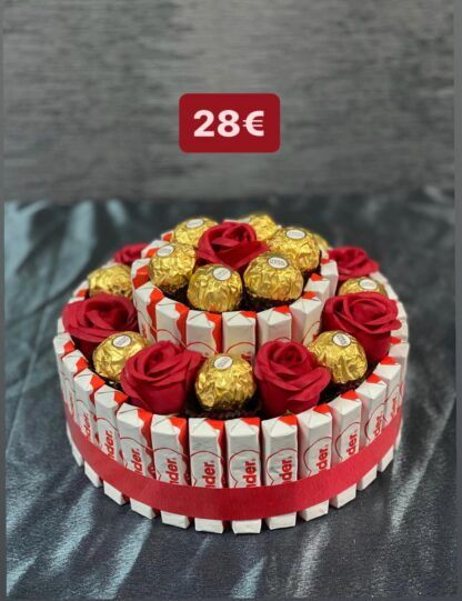 Tarta kínder Forma Redonda con Ferrero Roche